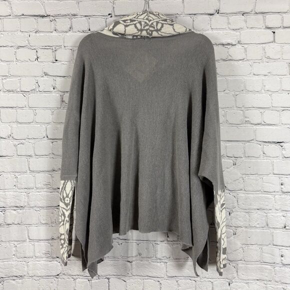 NEW Tom Gutie Baby Alpaca Poncho Yovana Flores Turtleneck Sweater Gray Women S - Picture 4 of 14
